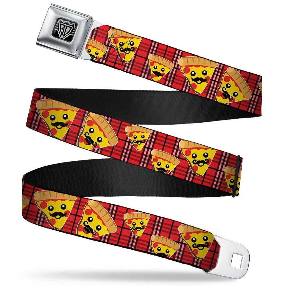 5576 Unisex-Adult's Seatbelt Belt Pizza Regular, Man Plaid red, 1.5"